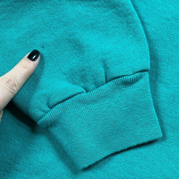 Vintage 90s Champion Script Sea Green Crewneck Sweatshirt - Picture 4 of 6